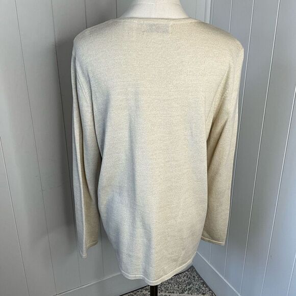 Alfred Dunner Womens Medium Pullover Sweater Colorblock Embellished Long Sleeve - Picture 7 of 14